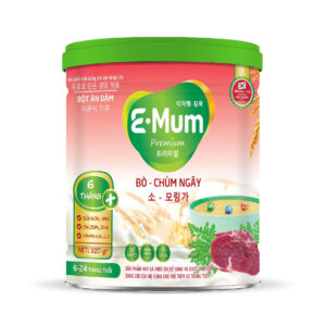 Bột ăn dặm E-Mum Premium Vị Bò Chùm Ngây - 320gr